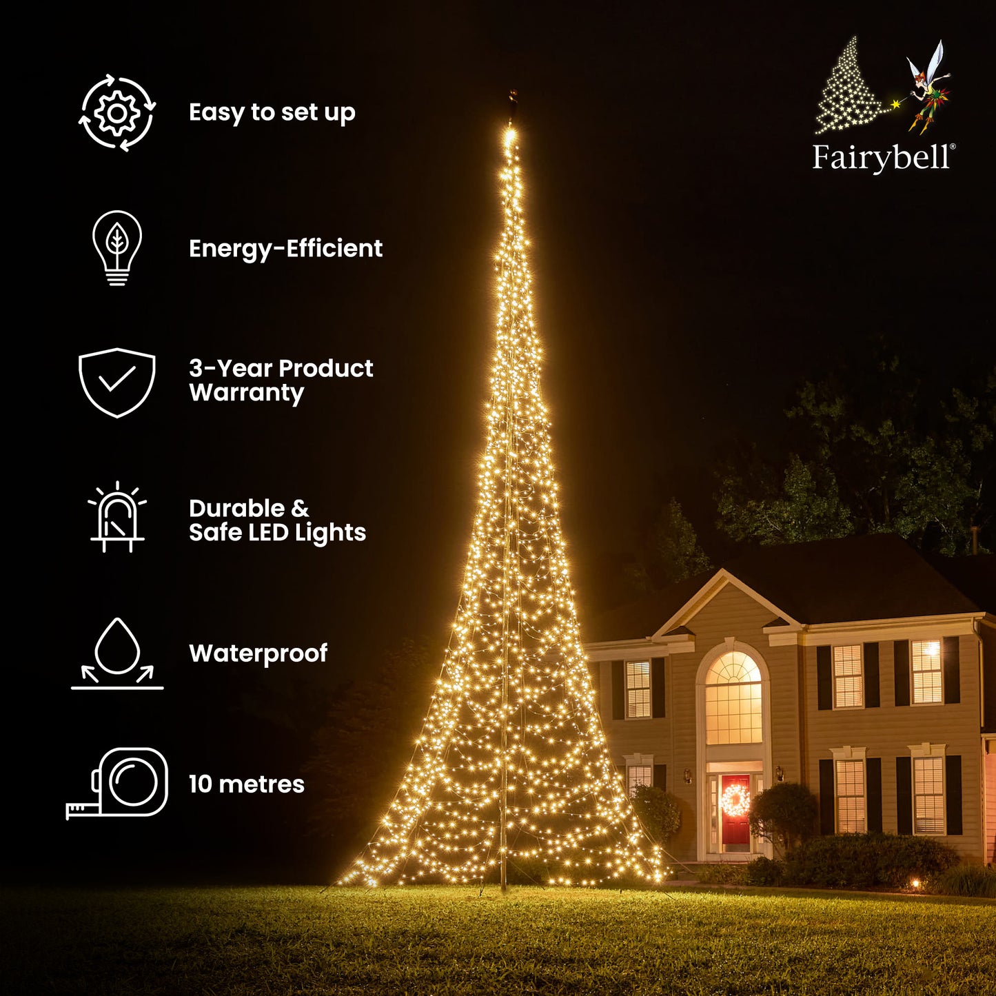 Fairybell | 10 meters | 2,000 LED lights | Warm white