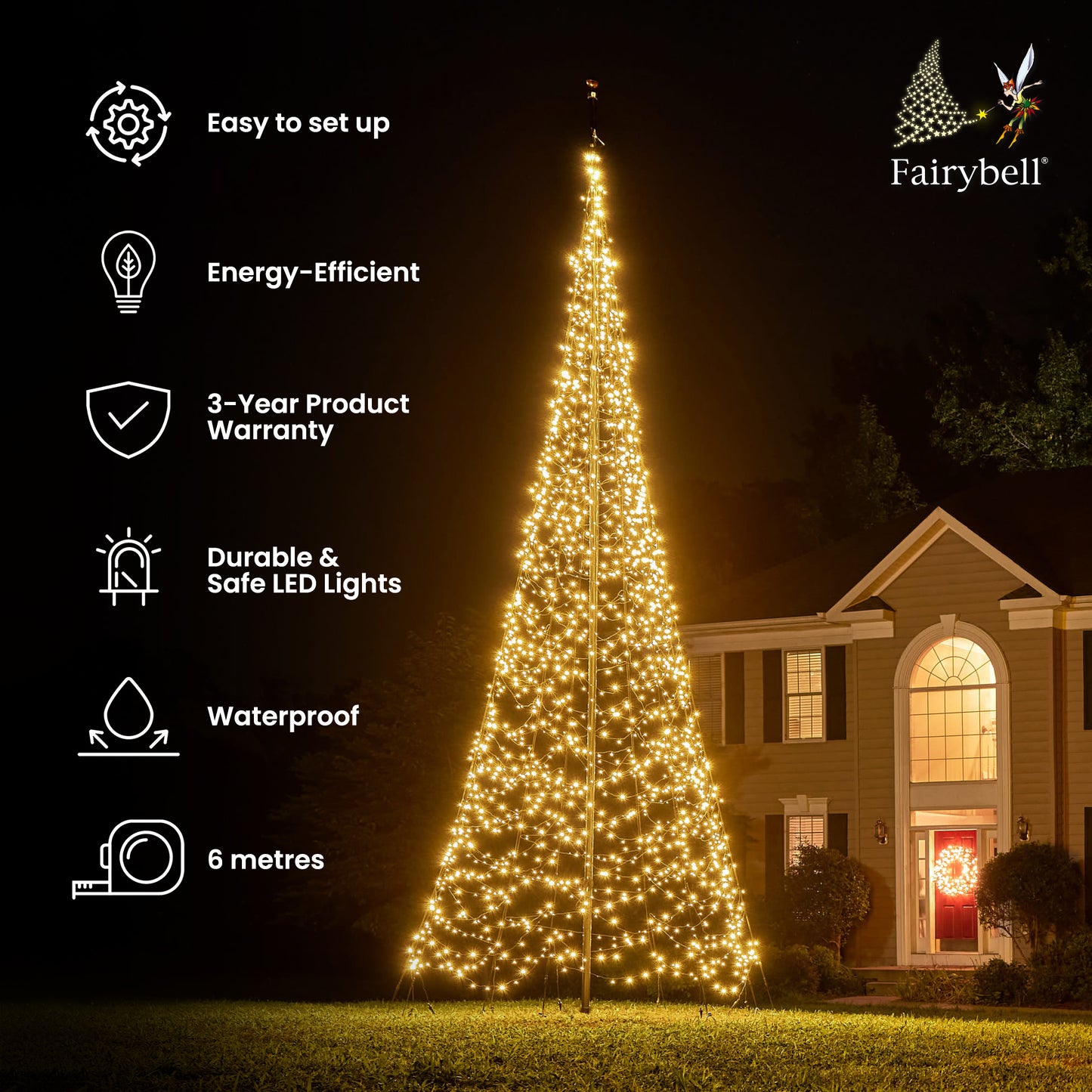 Fairybell | 6 metres | 2,000 LED lights | Warm white