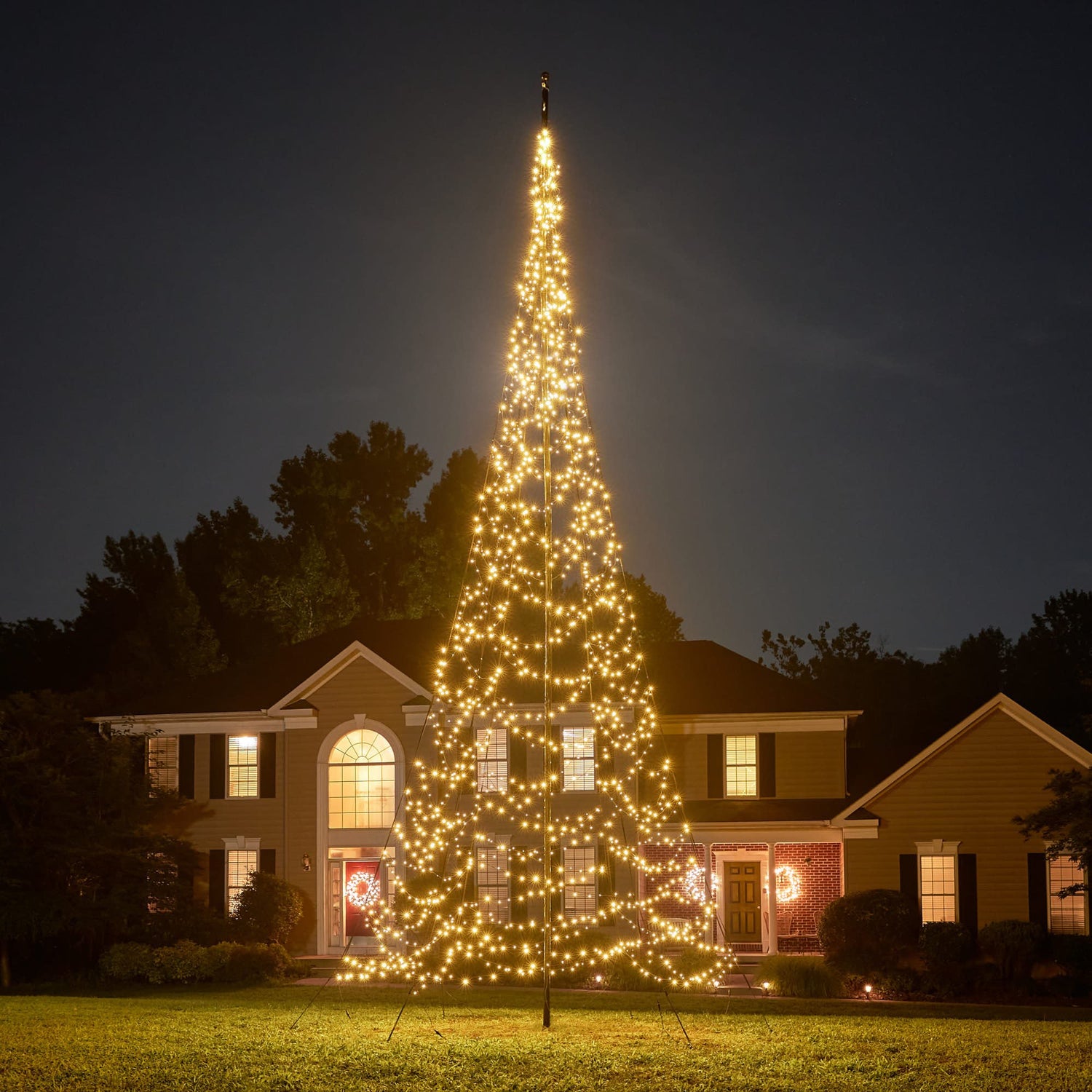 Flagpole Christmas trees